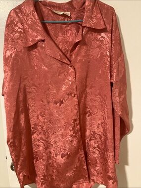 Victoria's Secret Rose Pink Jacquard Button-Down Blouse
